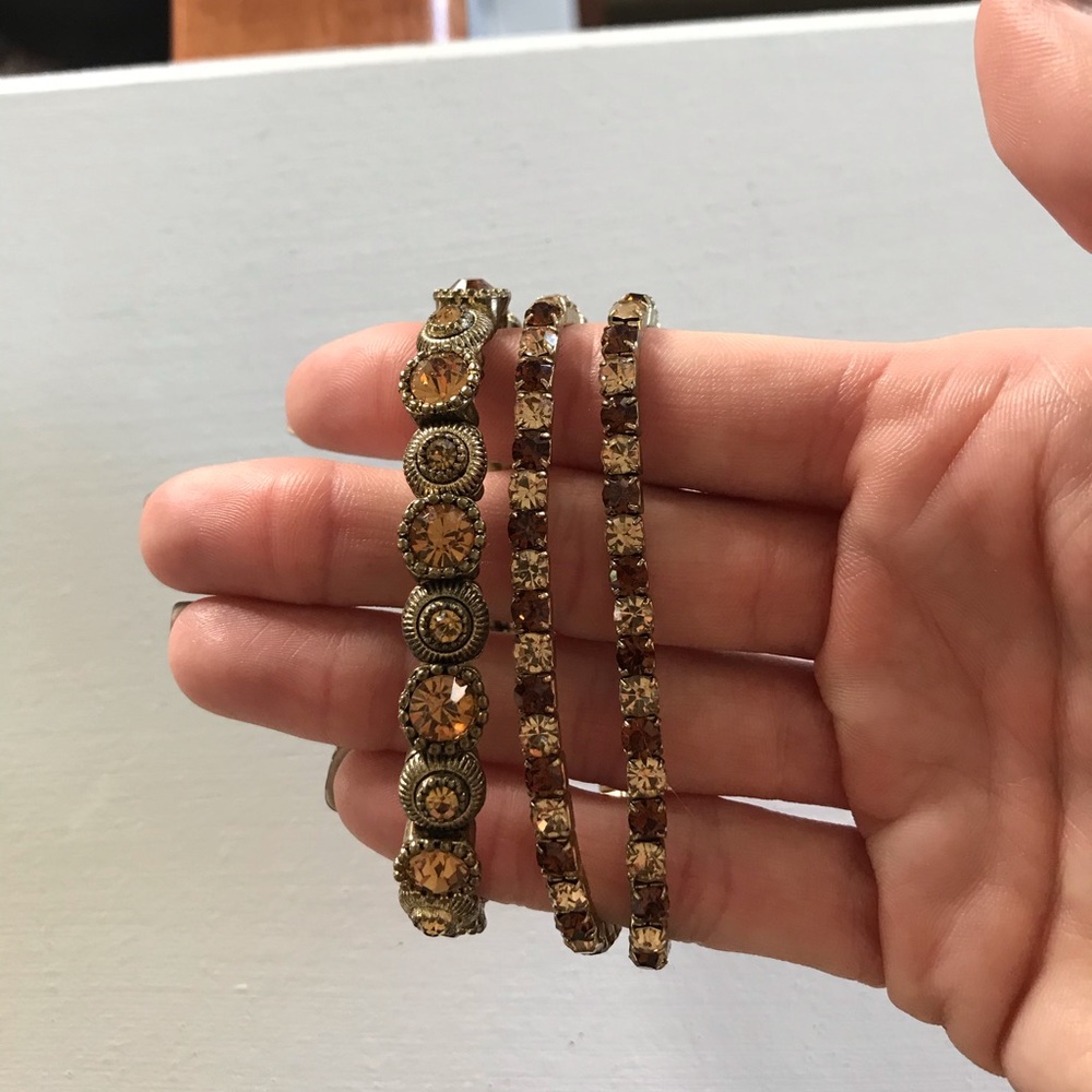 Bronze and brown bracelets